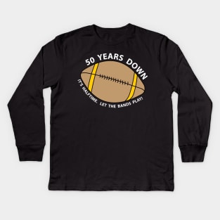 50th Birthday Football White Text Kids Long Sleeve T-Shirt